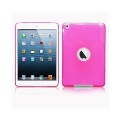 Capa de silicone semi-rígida para iPad Mini cor-de-rosa transparente - 1