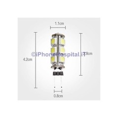 Lâmpada de LED tipo milho G4 2W 13x5050 6000-6500K Branco Natural 12V - 1 unidade.