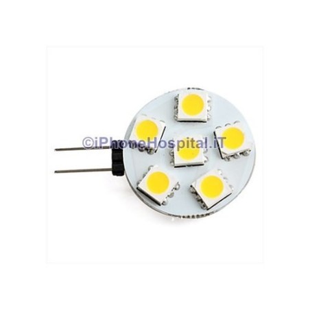 G4 2-6x5050 2.5W SMD 60-70lm 2800-3200K luce bianca calda lampadina spot (12v)  - 1