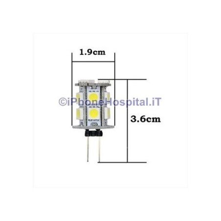 Bombilla LED G4 de 2,6 W - luz blanca cálida con 13 LED (12V cc)