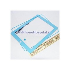 écran tactile de l'iPad 3 bleu clair complet avec cadre et autocollants pour le bouton d'accueil - 1