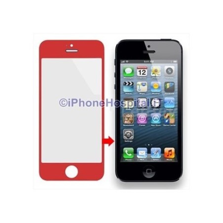 Vetro per Apple iPhone 5/5C color Rosso - 3