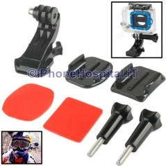 Supporto Piano+2 basi+adesivo Adattatore GoPro 1 2 3 - 1