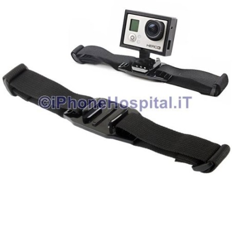 Cinghia Fascia Supporto Casco per Gopro Tutti i Modelli  - 1