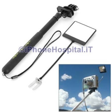 Perche monopode extensible de 96 cm et adaptateur avec miroir pour GoPro - 4