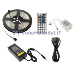 tira de 5 Metros 300 Led SMD 5050 IP65 RGB 16 Colores + Fuente de Alimentación Eu