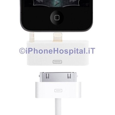 Adaptateur audio 8 broches vers 30 broches pour iPhone 5 couleur blanc