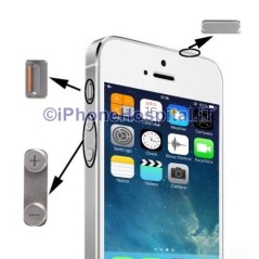 Volume Mute e ON OFF per Apple iPhone 5S Grigio - 2