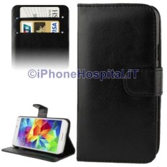 Custodia per Samsung Galaxy S5 G900 con Supporto Carte di Credito colore Nero - 1