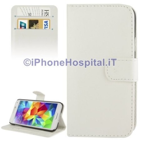 Custodia per Samsung Galaxy S5 G900 con Supporto Carte di Credito colore Bianco - 2