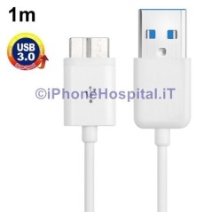 Cavo Dati e Carica USB 3.0 per Samsung Galaxy S5 G900 Note III N9000 Bianco - 3