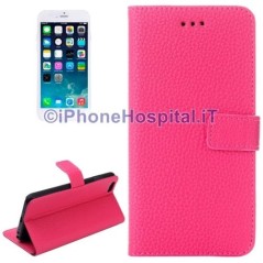 Custodia Orizzontale con Slot Carte di Credito color Magenta per iPhone 6 4,7\" - 2