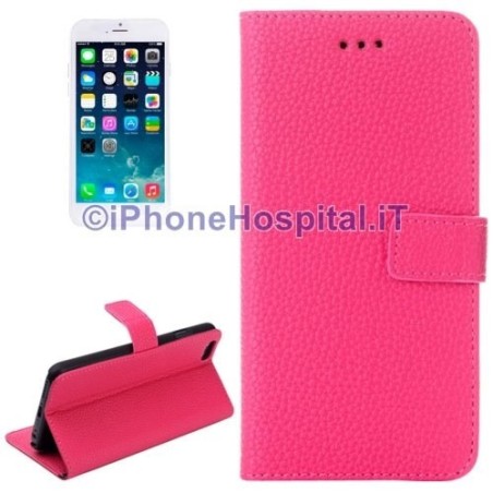 Funda horizontal magenta con ranura para tarjeta de crédito para iPhone 6 4,7"
