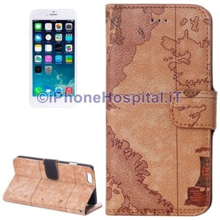 Funda horizontal color café con ranura para tarjetas de crédito para iPhone 6 4,7" - 2