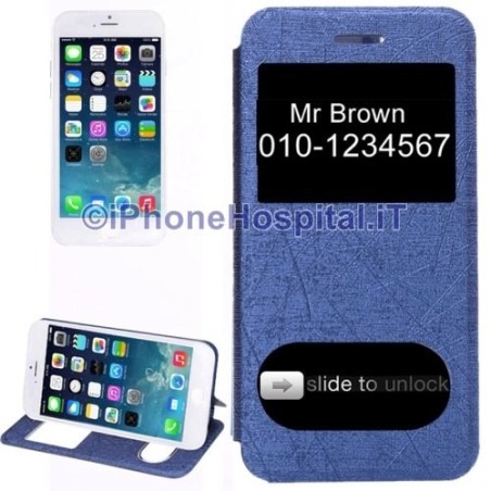 Étui horizontal à double ouverture frontale bleu pour iPhone 6 4,7" - 2