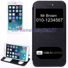 Étui horizontal à double ouverture frontale en noir pour iPhone 6 4,7" - 3