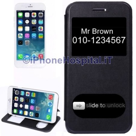 Funda Horizontal con Doble Apertura Frontal en Negro para iPhone 6 4.7" - 3