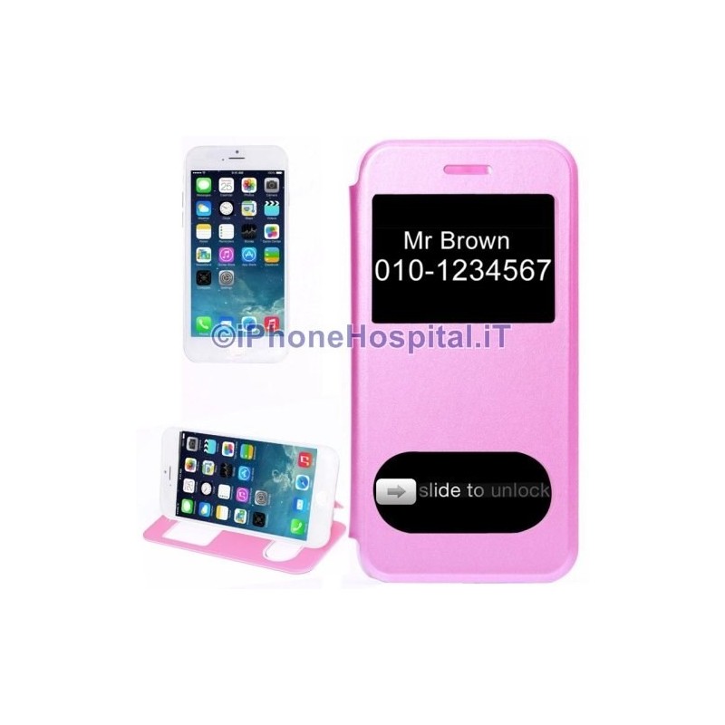 Capa horizontal de dupla abertura frontal na cor rosa para iPhone 6 4,7" - 3 Capa horizontal de dupla abertura frontal na cor rosa para iPhone 6 4,7" - 3