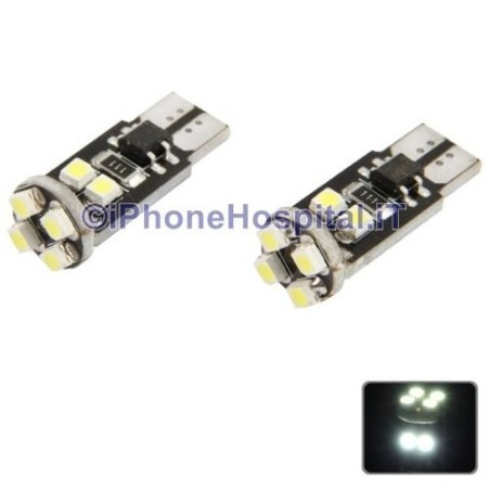 Bombilla LED T10 Blanca 8 LED 3528 SMD Luz de Señal de Coche CANBUS Bombilla (par) - 3