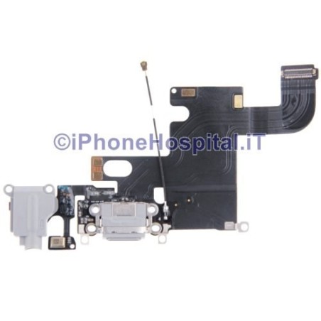Conector de carregamento Jack Fones de ouvido Microfone Antena plana Cinza iPhone 6