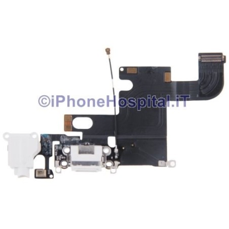 Connettore Ricarica Jack Cuffie Microfono Flat Antenna Colore Bianco iPhone 6 - 2