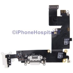 Connettore Ricarica Jack Cuffie Microfono Flat Antenn Color Bianco iPhone 6 Plus - 1