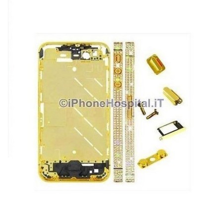 Ghiera Metallica - scocca interna iPhone 4G Oro con Diamanti - 4
