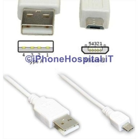Cavo di Connessione Micro USB colore Bianco 3 MT - 4