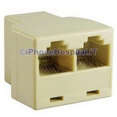 2 Puertos Lan Ethernet RJ45 Conector de red Adaptador divisor CAT5e