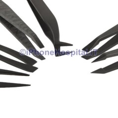 Set 6 ESD Antistatic Tweezers Carbon Fibre & Paste - 1