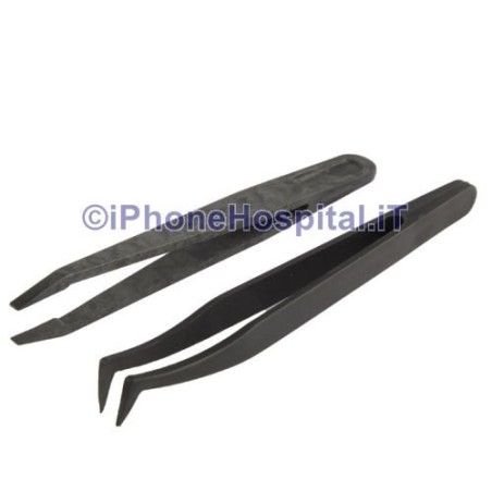 Set 6 Pinzas Antiestáticas ESD Fibra de Carbono y Pasta