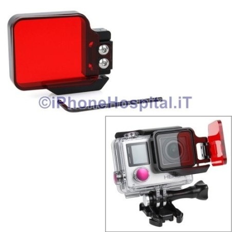 Filtro Luce Subaqueo Rosso per Gopro 4 & 3 + - 1