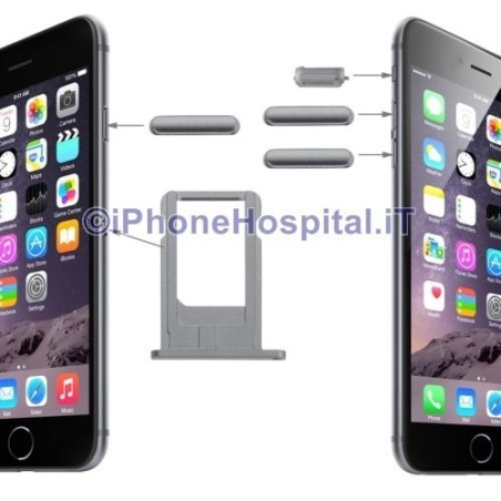 Apple Soporte Nano Sim + Silenciador de Volumen y ON OFF para iPhone 6 Gris - 2