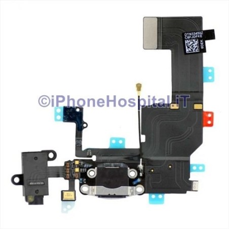 Conector de carga + Antena + Micrófono iPhone 5C Negro - 1