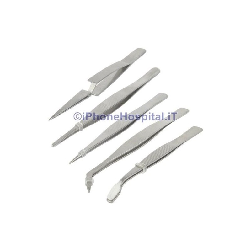 Set of 5 High Precision Laboratory Tweezers - 1 Set of 5 High Precision Laboratory Tweezers - 1