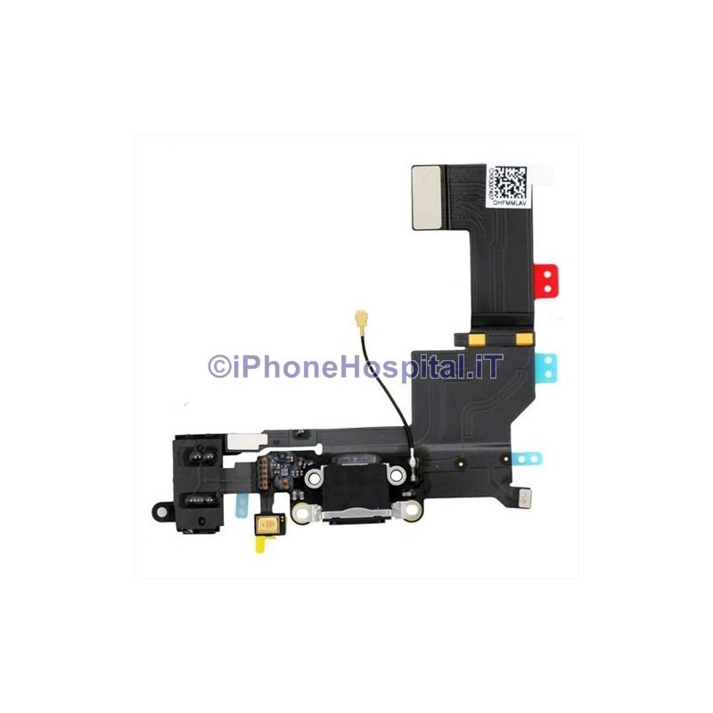 Connecteur de charge + antenne + micro iPhone 5S noir 821-1667-A - 2 Connecteur de charge + antenne + micro iPhone 5S noir 821-1667-A - 2