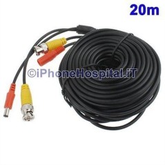 Câble CCTV, Câble vidéo, Câble coaxial RG59, Longueur : 20m - 1