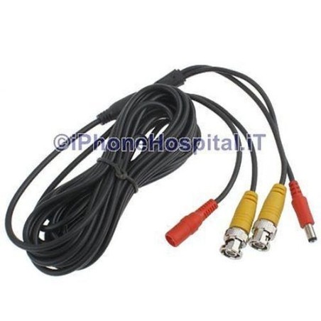 Cable CCTV, Cable de vídeo, Cable coaxial RG59, Longitud: 5 m