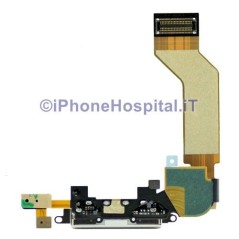 Conetor Dock 4S cor Branco Carregamento Sincronização Microfone - 1