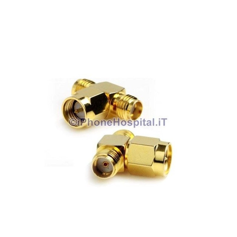 Adaptador SMA Macho para 2 RP-SMA Fêmea Antena WiFi Cabo de Rede para Roteador PC - 1 Adaptador SMA Macho para 2 RP-SMA Fêmea Antena WiFi Cabo de Rede para Roteador PC - 1
