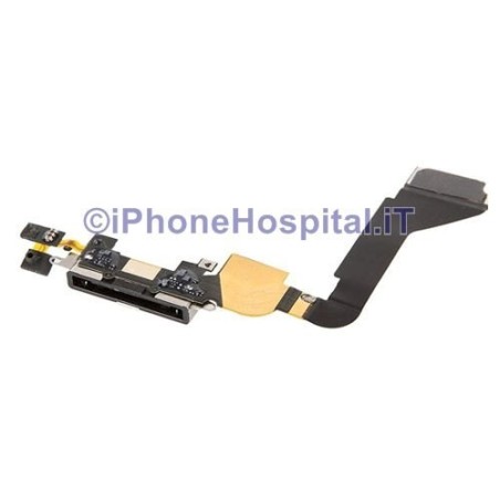 Dock Connector for iPhone 4G Black complete with Flat Cable and Microphone