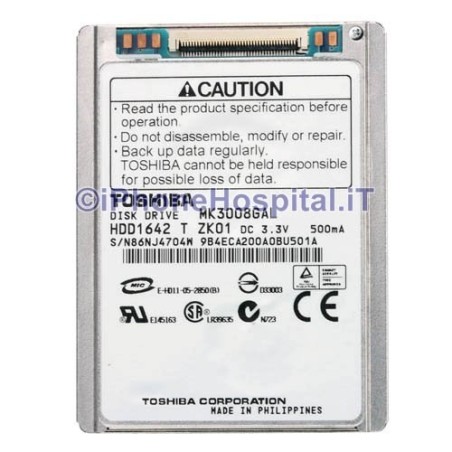 iPod Video 5TH Zune 30G 1.8" Toshiba MK3008GAL ZIF CE Hard Drive - 1