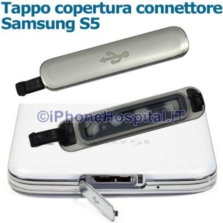 Housse de protection USB Connecteur de charge Gris Argent Galaxy S5 - 3