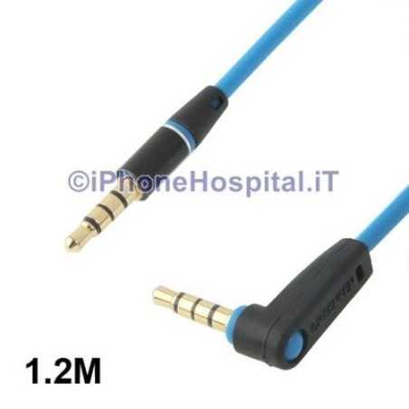Cavo Audio Prolunga Jack 3,5mm 1,2MT Blue iPhone iPad - 2