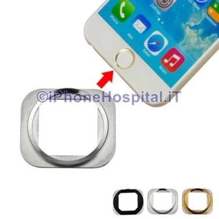 Supporto Cornice Tasto Home Nero per Apple iPhone 6 & 6Plus - 2