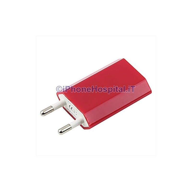 USB Mains Charger for Apple Samsung Blackberry Charger 1A Red - 1 USB Mains Charger for Apple Samsung Blackberry Charger 1A Red - 1