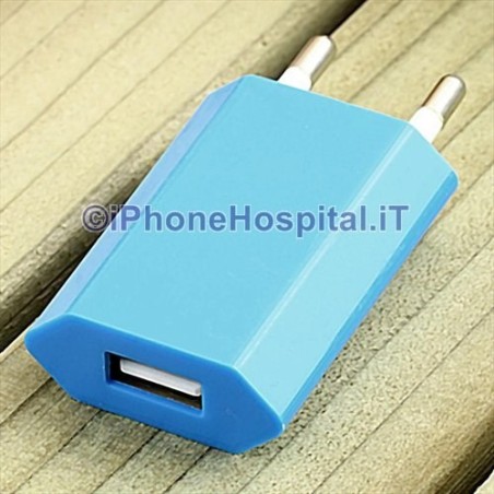 Chargeur secteur USB pour Apple Samsung Blackberry Chargeur 1A Bleu