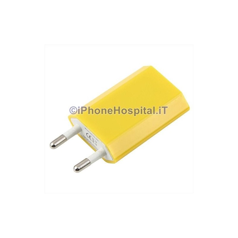 USB Mains Charger for Apple Samsung Blackberry Charger 1A Yellow - 2 USB Mains Charger for Apple Samsung Blackberry Charger 1A Yellow - 2