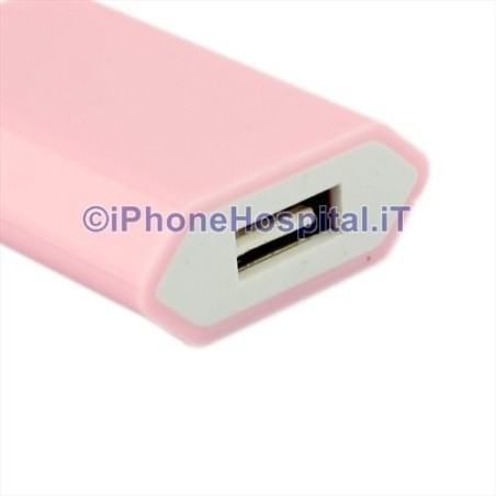 Cargador de red Adaptador USB para Apple Samsung Blackberry Cargador 1A Rosa