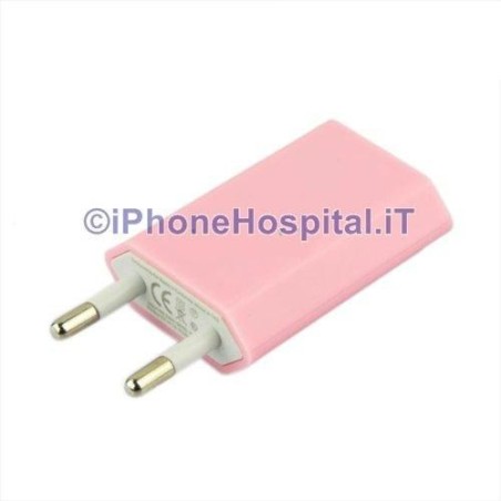 Apple Samsung Blackberry Adaptador de red USB para cargador 1A Rosa - 2